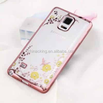 China Fashion Diamond Flowers Plating Phone Case Cover Case For Samsung Galaxy S5/S6/S6 edge/S/S7 edge Note3 4 5/A5 Plating phone case for sale