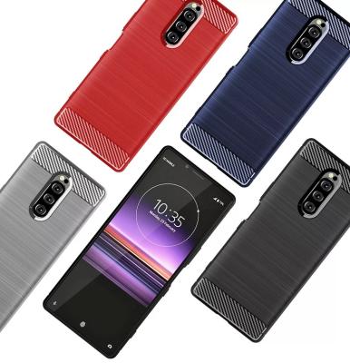 China Shockproof Carbon Fiber Mobile Phone Case For Sony Xperia XA1 XA2 Plus Ultra XZ1 XZ2 Premium XZ3 Ace Compact 2 Xperia 1 II IV Xperia 10 IV for sale