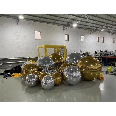 China Rade Exhibition Hengyuan Golden Ball Inflatable Silver Ball For Advertising Large Inflatable Shiny Mirror Inflatable Beach Ball Balls for sale