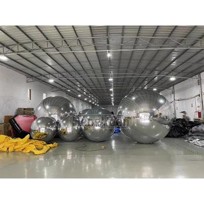 China Rade Exhibition Hengyuan Factory Wholesale Inflatable Mirror Balloon Ribbon Inflatable Mirror Ball For Advertising Activity for sale