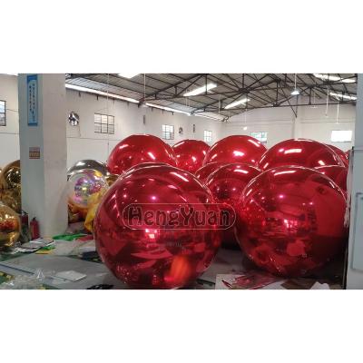 China Rade Exhibition Hengyuan Advertising Inflatable Festival Red PVC Mirror Inflatable Ball For Sale Or Event Decoration Balloon for sale