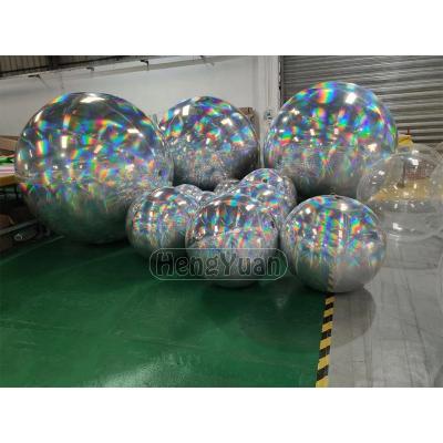 China Rade Exhibition Wholesale Hengyuan Wedding Decoration Inflatable Talking Silver Mirror Balloons Inflatable Colorful Mirror Balls For Sale for sale