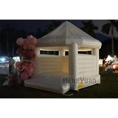 China PVC Hengyuan Commercial Large Inflatable Bouncer White Bounce House Wedding Bouncy Castle For Sale for sale