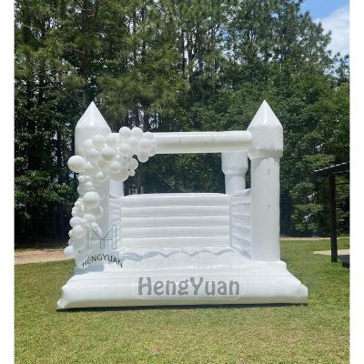 China PVC Hengyuan Factory Wholesale Bounce House Have D Ring With Bouncer Outdoor Pure White Inflatable Wedding Balloon for sale