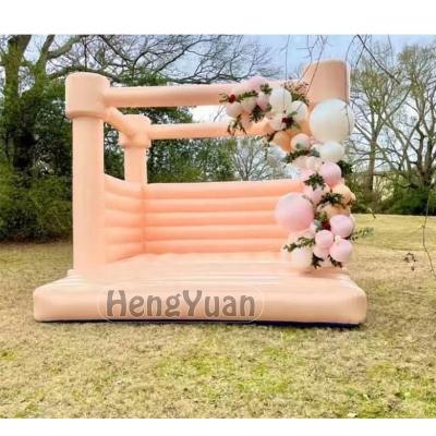 China PVC Hengyuan Adults Inflatable Bounce House Orange Bouncy Castle Kids Inflatable Jumpers For Wedding for sale