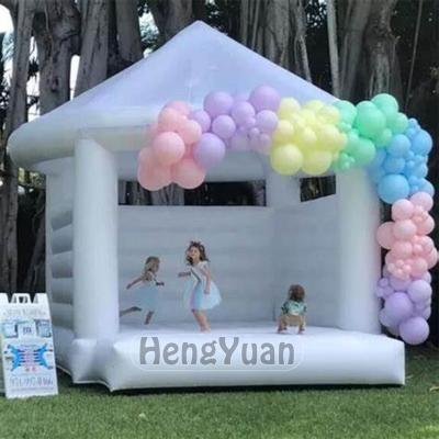 China White PVC Hengyuan Inflatable Bouncer Castle Wedding House / Jumping Moon Bounce Bridal Bounce For Wedding Party Rent for sale