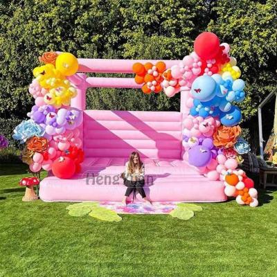 China PVC Hengyuan Inflatable Bouncer Jumping Castle Jumper Pink Party Tent Wedding Bouncy House for Weddings for sale