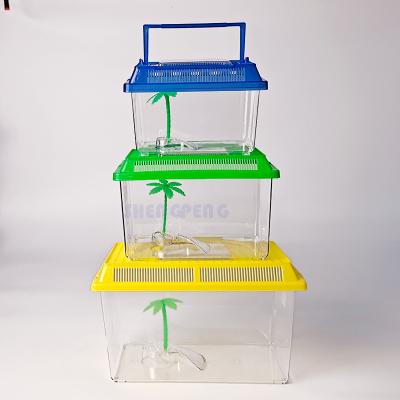 China Wholesale Viable Medium Pet Box Hamster Breeding Turtle Box Portable Aquarium and Small Small Goldfish Plastic Tank for sale