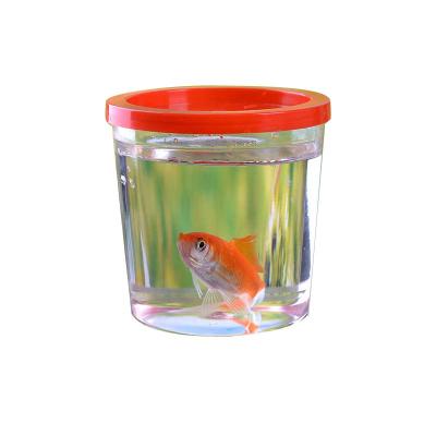 China Viable Wholesale Best-selling Colorful Round Plastic Aquarium Pot Fish Tank for sale