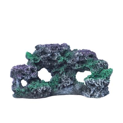 China Viable fish tank decoration simulation rock garden coral reef aquarium resin craft reef jewelry landscaping stone for sale