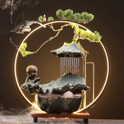 China Large size traditional smooth water flow ornaments ceramic water fountain navigation decorative ornament for sale