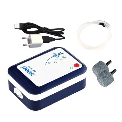 China Oxygen Pump Aquarium Silent Breakdown Anti Viable Power SOBO USB Charging Dual Use Aquarium Oxygenation Pump for sale