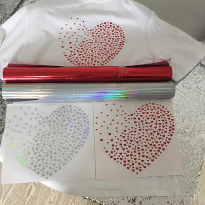 China Abrasion resistance heat transfer sequin foil wrap vinyl for apparel material, textile, fabric, garment. for sale