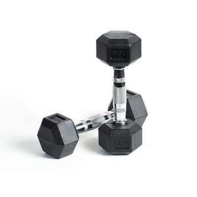 China Home Use 2.5KG Rubber Wrapped Hex Dumbbell For Multifunctional Full Body Workout And Strength Training for sale