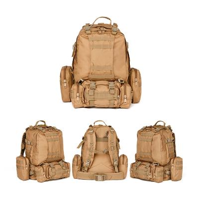 China Large Molle 50L Waterproof Military Backpack Four-in-One Outdoor Tactical Rucksack Camouflage Outdoor Adventure Rucksack Bug Bag for sale