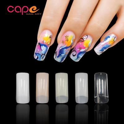 China High Quality Traceless Square Coffin Knail Design Long Fake Nails 10 DIY Size 500pcs Packed By OPP Bag for sale