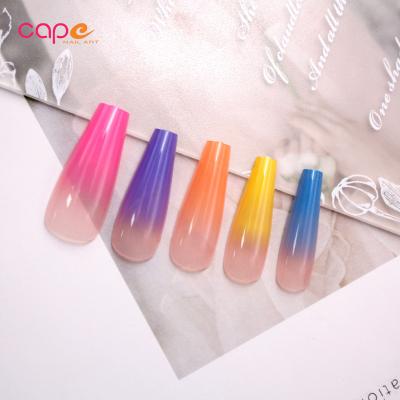 China Design Knail 20pcs Per Gift Box Ballerina French Press On Nail With Five Gradient Colors Artificial Nails for sale