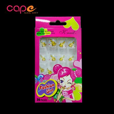 China Easy Apply K.nail New Style 24 Slice Children's Printed Nail Patch Box for sale