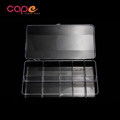 China Design 500pcs Empty Acrylic Clear Knail Boxes For Easy To Collect False Nails Ten Rooms For Salon Nails for sale