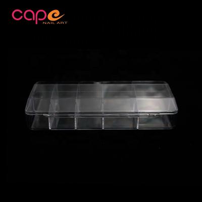 China Knail Design Nails 500pcs Clear Transparent Plastic Empty Container Box for sale