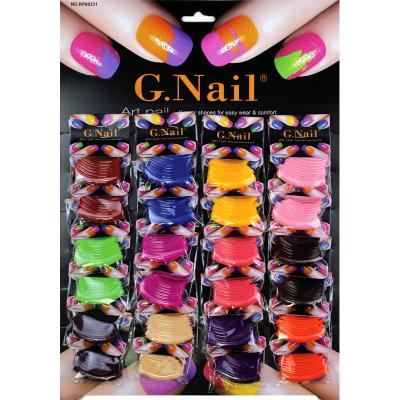 China Easy Apply G.Nail Color 24packs Hot Selling Half Paste Long Square Nail Patch for sale