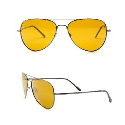 China 2021 New Designer Brand Metal Polarized Night Vision Sunglasses Light And Flexible Yellow Lens for sale