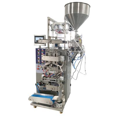 China Vertical two line liquid high speed ketchup soy sauce juice food fruit fruit filling packing machine with servo pump for sale