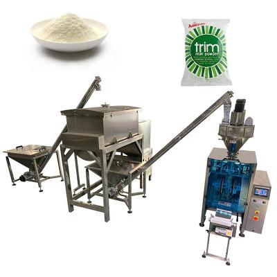 China High Accuracy Food Spices Soymilk Flour Powder Mixing Weighing Packaging Filling Machine By Auger Filler for sale