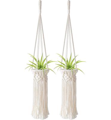 China Small Minimalist Planter Holder Wall Hanging Macrame Plant Air Pot Hook Pocket for sale