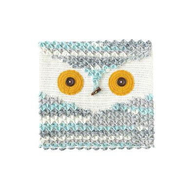 China Boho Tile Wearable Blankets Crochet Owl Pillows Cover for Bed, Square Pillow Cover Couch Animal Pattern for sale