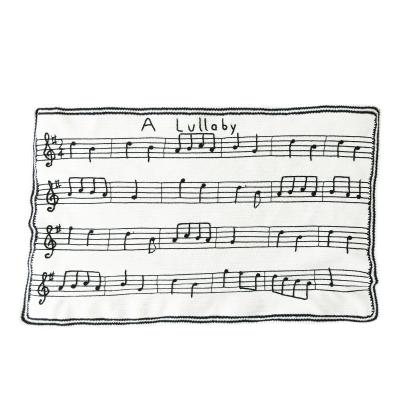 China Fun Inflatable Custom Black And White Gifts Crochet Sheet Music Blankets for sale