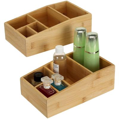 China Handmade Bamboo Storage Box For Jewelry , Wooden Multigrid Cosmetics Organizer Separated Wooden for sale