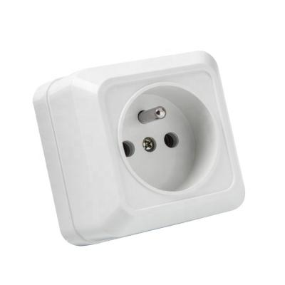 China YW-1806-F euro residential/general purpose switch wall outlet french socket with grounding for sale