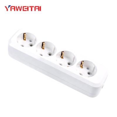 China 4 Gang Europe Residential / General Purpose Power Socket / Extension Socket 2P+E for sale