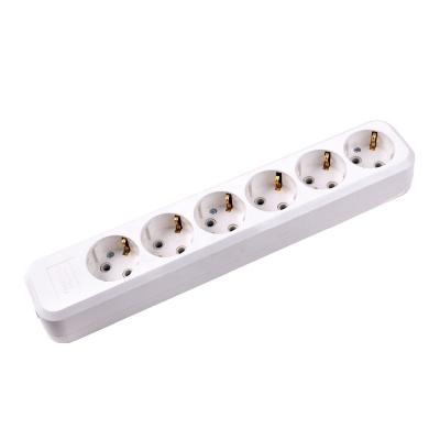 China Residential / General Purpose Romania Europe 6 Strip Extension Socket 2P+E /6 Strip Schuko Socket /ABS & Copper for sale