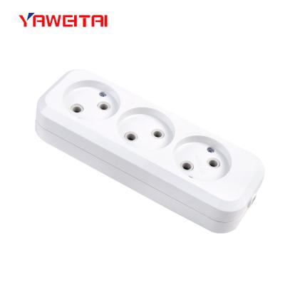 China Residential / General Purpose European Style Extension Socket 3 Strip /ABS Material for sale