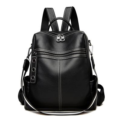 China High End Genuine Leather Bespoke Hot Links Women's Backpack Bags Large Capacity Girl's College Backpack Bag Genuine Leather Backpacks for sale