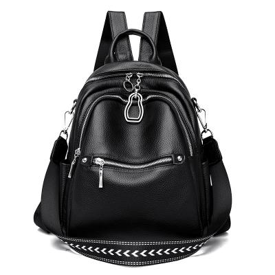 China Wholesale School Backpack Genuine Leather Luxury Genuine Leather Duffel Bag And Black Backpack Sets Universal Large Capacity Backpack Bag for sale