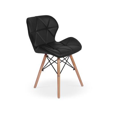 China Modern Nordic Furniture Upholstered Leather Dining Chair Silm Silla Vintage With Wooden Leg for sale