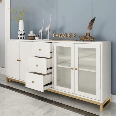 China Modern White Tableware Gather Solid Wood Painting Sideboard For Dining Room for sale