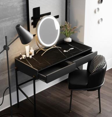 China Nordic New Design Adjustable Makeup Vanity Table (Other) Set Large Drawer Mirror Desk Dresser Table Bedroom for sale