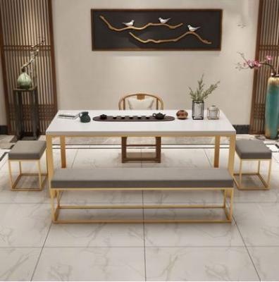 China (Other) New Chinese Style Marble Tea Leisure Table Business Adjustable Desk for sale