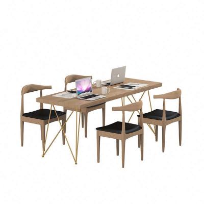 China Iron Metal Legs Computer Household Study Bedroom Office Nordic Solid Wood Simple Workbench for sale