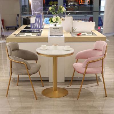 China Modern Wholesale Nordic Marble Minimalist Bar Furniture Coffee Shop Cafe Restaurant Bar Table And Chair Metal Table Set Bar Counter for sale