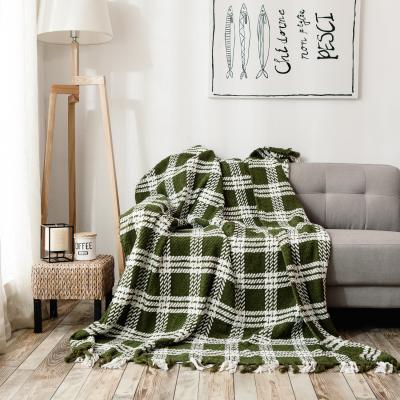 China Anti-pilling Luxurious Soft Throw Wrap Cotton Throw Woven Throw Blanket for sale