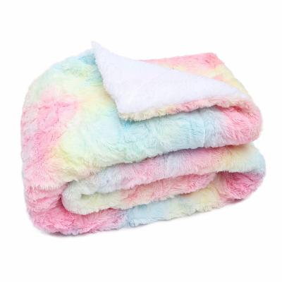 China Double Folded Cheap Heavy Thick Warm Polyester Plush Sherpa Fleece Throw Blanket For Winter for sale