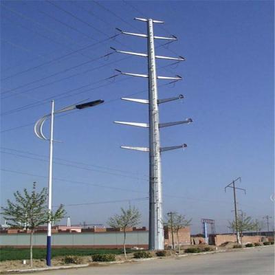 China Q355/Q255 132kV electric power steel transmission line steel pole tower for power line for sale