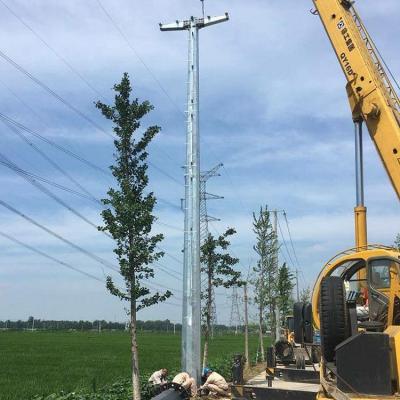 China Q355 / Q255 Steel Hot Dip Galvanized Steel Electricity Pole Power Transmission Line Tubular Tower for sale