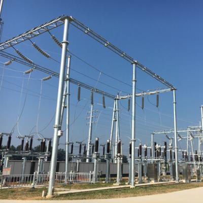 China Electrical Substation Structure Q235B Q355B Galvanized Steel Transmission Power Line Substation Structure for sale