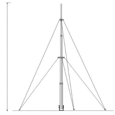 China Steel Structure Bridge Manual 3-12m Radio / Wire Customized Antenna Mast Telescopic Pole for sale